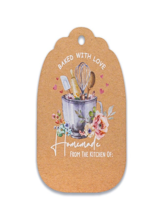 Summer-Ray.com Summer-Ray 50pcs Baked with Love Gift Tags for Homemade Baked Goodies and Favors (Kraft Brown) - Image 1